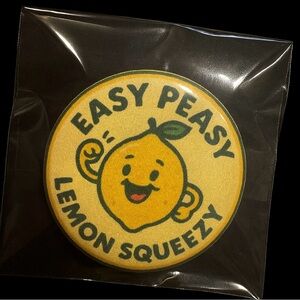 Easy Peasy Lemon Squeezy 1” Button Pin – Cute Retro Style
